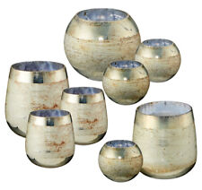 Windlicht Teelicht Glas gold