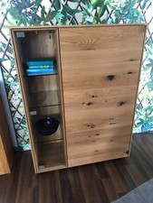 Filigno Highboard 5 Holz, Wildeiche/Klarglastür mit Spot,  B97,8/H134,2/L41,8cm