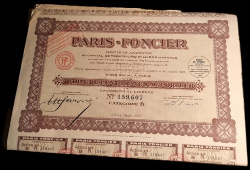 Aktie von 100 - , francs