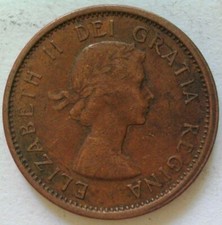 1960 1 Cent Canada - Elizabeth II - 1st Portrait - F/VF - Ungraded
