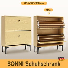 Schuhregal Schuhbank Schuhkipper Schuhablage mit 2 Klappen Schrank Kommode 97cm