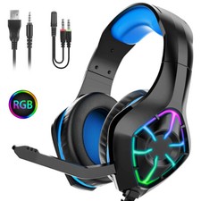 VSIUO Gaming Headset Gaming Kopfhörer RGB Licht Headset für PS5/PC/Xbox/Switch
