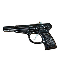 Blech Kinder Spielzeug Pistole King Zündplättchenpistole Sehr gut erhalten