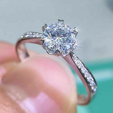 Massiver 14k Weißgold 2,25Ct