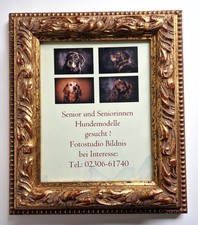 Barock Rokoko Holz Bilderrahmen Gold Bordeauxrot Verziert Ranken Perlmuster Tief