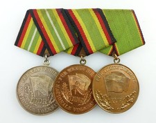#e3207 3er Ordensspange für treue Dienste in der NVA, Silber, Bronze, KVP