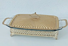 Vintage Goldschale mit Deckel