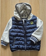 Baby Jacke Gr. 74 für 6 - 9 Monate Steppjacke Blau Langarm Taschen Kapuze