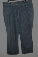 Damen Jeanshose Gr. 48 gestreift weite Form