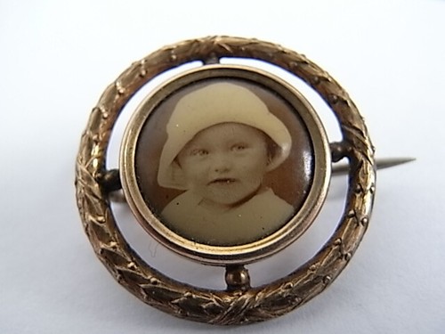 Antik jugendstil brosche kind - ,