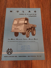 Original Prospekt Mulag 12 PS / 15 PS / 22 PS luftgekühlt Traktor Schlepper