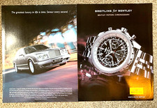 BREITLING FÜR BENTLEY MOTORS UHR 2 SEITEN WERBUNG Retro Spaß SELTEN Modern Classic