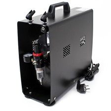 Airbrush Kompressor AS196A Lufttank 2 Zylinder Kolben 6 bar 2 Stufenschalter