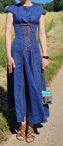 Kleid mittelalter 100 leinen - kleid,