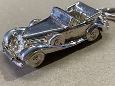 Oldtimer Mercedes Cabrio Anhänger Schlüsselanhänger -versilbert- Keyring