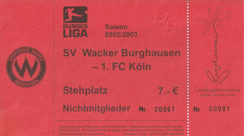 Ticket wacker burghausen - wacker,