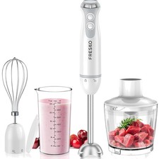 Küchenprofi: 1000W Edelstahl Stabmixer mit Messbecher und Lebensmittelhacker