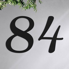 Geschwungene Hausnummer 10-50cm  Schwarz, Edelstahl, Anthrazit