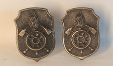 2 Stk. Feuerwehr bayerische Kragenabzeichen Metall dunkel