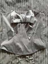 Corsage NEU. CITY GODDES GR.12 S/M SchnürMieder  SILBERFARBEN Fetish Korsett 