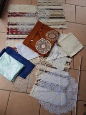 14 tlg, DDR Tischdecke Kunstgewerbe Decke Deckchen Tischwäsche  Vintage 