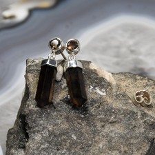 Rauchquarz Ohrring, 925er