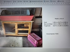 meerschweinchen haus holz - 1,28 m x 0,47 m x 0,84 m - L x B x H 