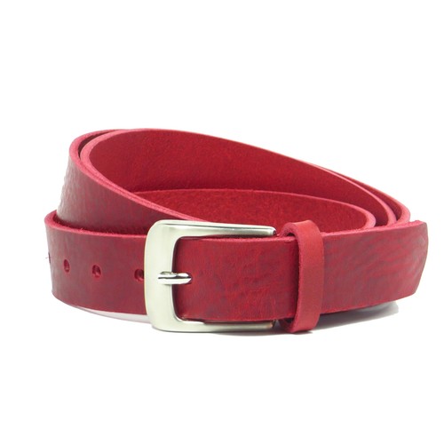 Ledergürtel breit rot - 3, cm