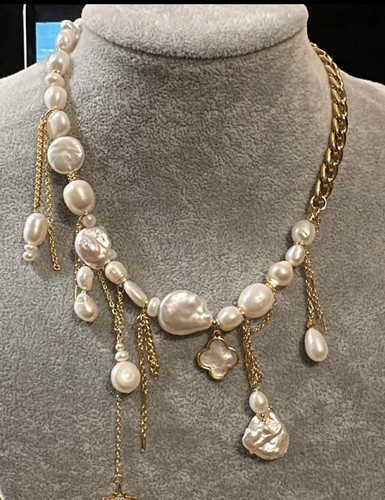 Barockperlen halskette collier - barockperlen-halskette,