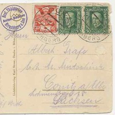 65/726 AK BURG BÖSIG KARL STREER nach COPITZ ELBE 1927 STEMPEL HIRSCHBERG