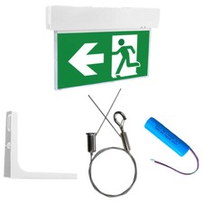 LED Notleuchte Notausgang Fluchtweg Notbeleuchtung Schild 5,5W Akku + Zubehör