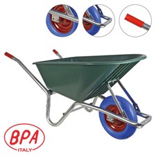 BPA Schubkarre pannensicher Vollgummirad Bauschubkarre Gartenkarre 100l PP Mulde
