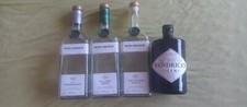 4 stück Glasflaschen Leere mit oryginal stopsel 1x Gin Hendricks + 3x Obstbrand