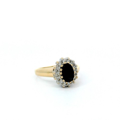 Damenring bicolor mit saphir - damenring,
