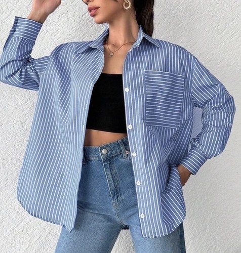 Bluse hemd gestreift hellblau - hemd,