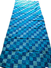 Patchwork Rechteck Quadrat wohl Seide blau türkis traumhaft Maße 2,7 x 1,1 Meter