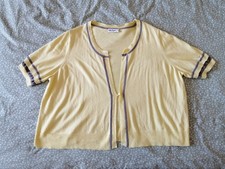 Ulla Popken Damen Bolero, Strickjacke, Gr. 50/52, Gelb, Baumwolle