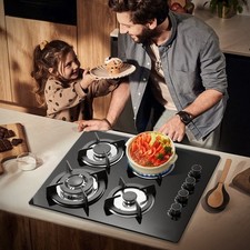 60CM Gaskochfeld Glas Einbau