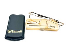 1 faltbare Lesebrille Brille Kanda gold superflach und klein +1,0 bis +4,5 Neu