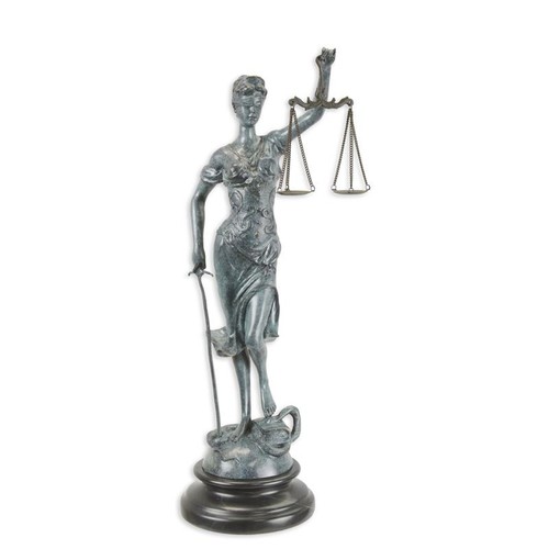 Bronzefigur justitia mit - justitia,