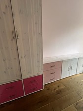 Flexa Kinderzimmer Rosa Inklusive Utensilien Hochbett, Leiter, Vorhänge 