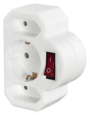 Hama Steckdosenadapter 3-fach, 1x Schutzkontakt, 2x Euro, Schalter,Weiß 00223217