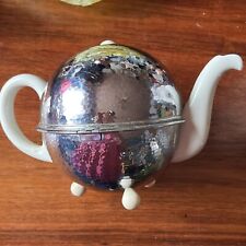 WMF HUTSCHENREUTHER SELB TEEKANNE PORZELLAN E6- AJ HOTELSILBER BAUHAUS ART DECO