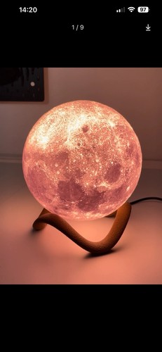 Moon lamp with warm led - 3d,
