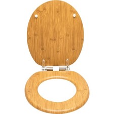 WC Sitz, Toilettensitz, Klobrille, Absenkautomatik, Holzkern, Bambus, oval