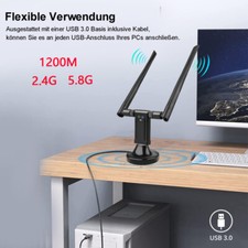 1200 Mbps WLAN Stick Dual Band 2.4GHz / 5GHz WIFI Dongle USB Wireless Adapter.