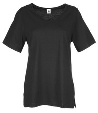 NANSO Damen T-Shirt Kurzarm V-Ausschnitt Baumwolle Modal leger geschnitten 