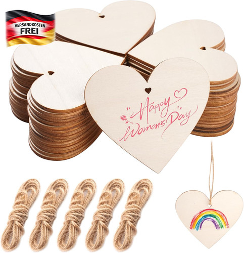 Holzherzen set stück - holzherzen, 50