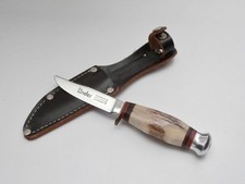 Kleines Fahrtenmesser abgerundet 15 cm LINDER SOLINGEN Brotzeit HIRSCHHORN Stag!