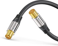 1,5m Antennenkabel TV 4K UHD Anschlusskabel HQ Koaxialkabel Koax Stecker Buchse